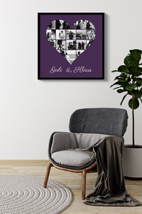 Create Your Own Heart-Shaped Photo Collage Canvas – Personalized for Couples