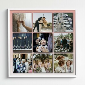 Create Your Own Wedding Photo Grid Poster - Personalized Gift