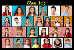 Create Personalized Class Collage with Neon Text for Teachers & Parents