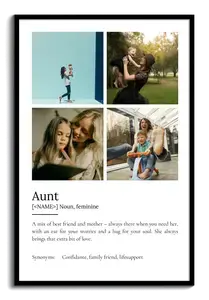 Create Your Own Aunt Definition Poster - Personalized Gift with Photos