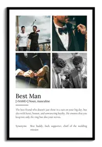 Create Your Own Best Man Definition Poster - Personalized Photo Gift