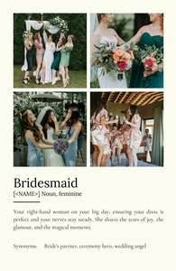 Create a Personalized Bridesmaid Definition Poster: Customize Photos & Text