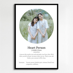 "Create Your Heart Person Definition Poster - Personalized Photo Gift"