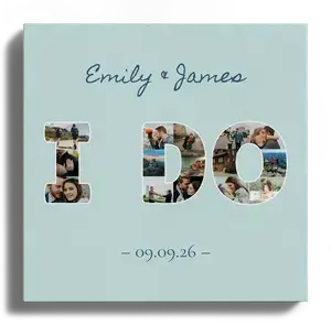 Create Your I DO Engagement Photo Collage with Names & Date