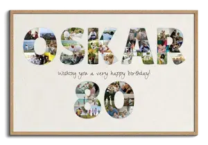 Customizable Birthday Photo Collage - Text & Number
