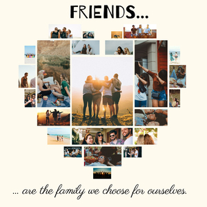 Create Your Custom Heart Collage Canvas - Friendship Gift