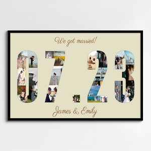 Personalize Your Wedding Date Canvas Collage – Capture Your Special Day