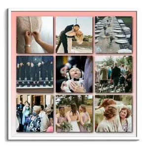 Create Your Own Wedding Photo Grid Poster - Personalized Gift