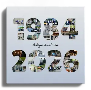 Retirement Photo Collage with Years and Quote