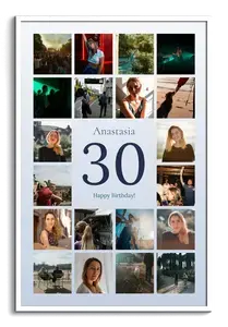 30 Number Photo Collage - Personalize your gift for 30th birthday wedding/work anniversary