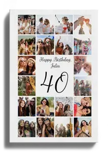 40th Photo Collage Poster - Create your custom gift for 40th birthday, anniversary, work