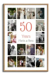 50th Wedding Anniversary Number Photo Collage