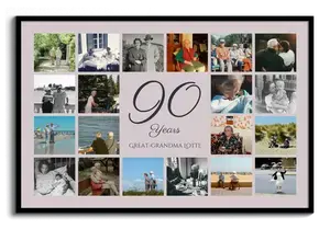 90 Number Photo Collage – Create Yours for a 90th Birthday or 90th Anniversary Gift