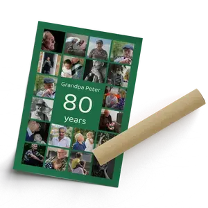 80th Number Photo Collage Gift – Create yours for 80th Birthday or Anniversary