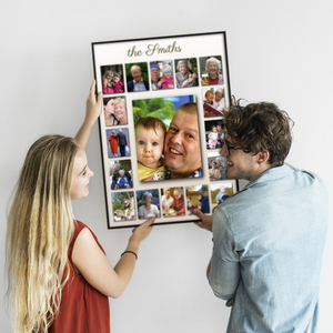 Create a Family Photo Collage Poster: Personalize with Your Photos & Text