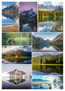 Landscape Photo Collage Print - Design Yours: Beaches, Sunsets, Lakes & Snowy Peaks Landscape Photo Collage Print - Design Yours: Beaches, Sunsets, Lakes & Snowy Peaks