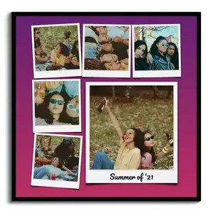 Create Your Retro Polaroid Photo Collage: Add Personal Text & Vivid Backgrounds