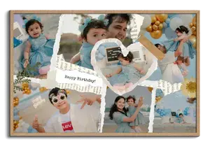 Create Your Favorite Moments Scrapbook Photo Collage with Custom Text