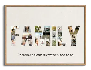 "Personalized Family Photo Collage with Phrase"