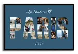 "Custom Paris Vacation Photo Collage Canvas"