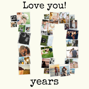 Personalize Your '10' Photo Collage for Special Anniversaries & Milestones!