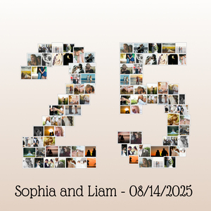 Create a 25-Numbers Photo Collage for Anniversaries or Celebrations