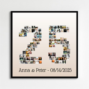 Custom Number Photo Collage Poster – Personalize Your Milestone Gift