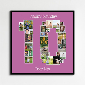 Custom Number Photo Collage Poster – Personalize Your Milestone Gift
