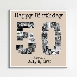 Custom Number Photo Collage Poster – Personalize Your Milestone Gift