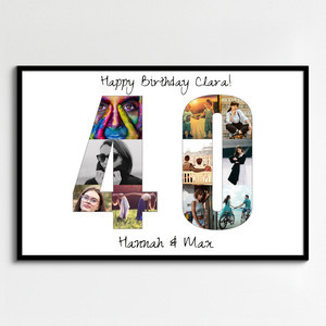 Custom Number Photo Collage Poster – Personalize Your Milestone Gift
