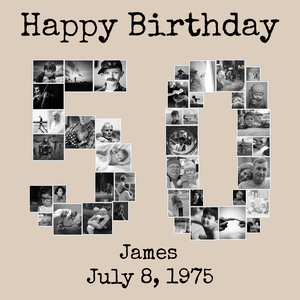 Create a Stunning '50' Photo Collage for Birthdays & Anniversaries