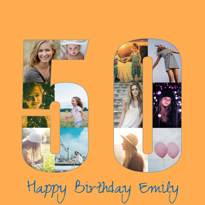 Create a Stunning '50' Photo Collage for Birthdays & Anniversaries