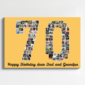 Create a Personalized '70' Photo Collage Gift for a Special Birthday