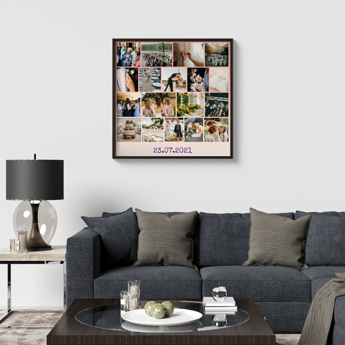 Create Your Wedding Photo Collage - Personalize Dates & Design for Perfect Gift