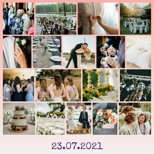 Create Your Wedding Photo Collage - Personalize Dates & Design for Perfect Gift