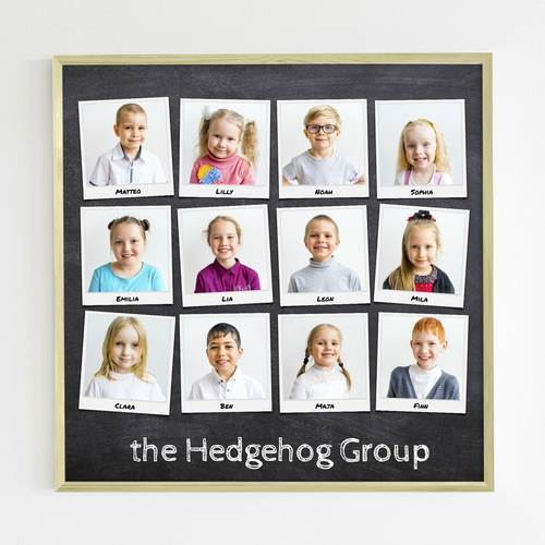 Photo collage farewell gift kindergarten group photo polaroid with children names