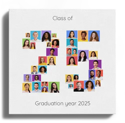 Class Year Photo Collage with Gradient Background
