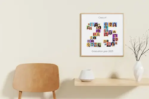 Class Year Photo Collage with Gradient Background
