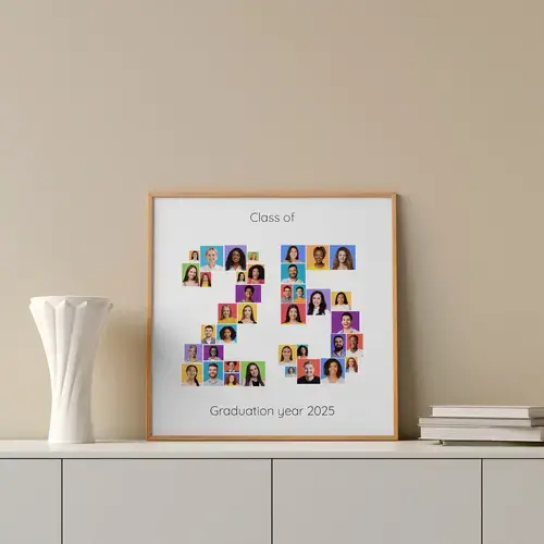 Class Year Photo Collage with Gradient Background