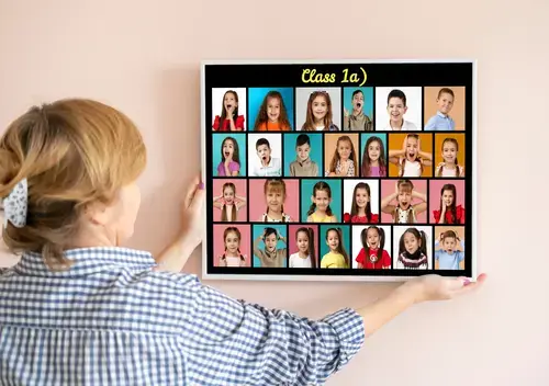 Colorful Class or Kindergarten Group Photo