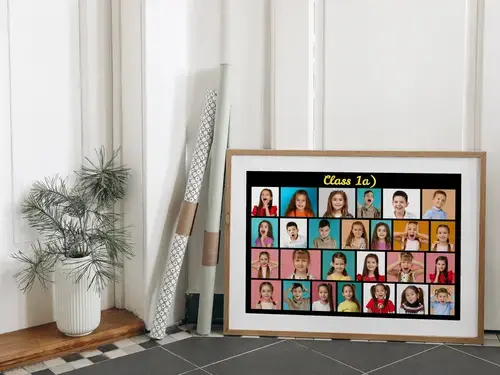 Colorful Class or Kindergarten Group Photo