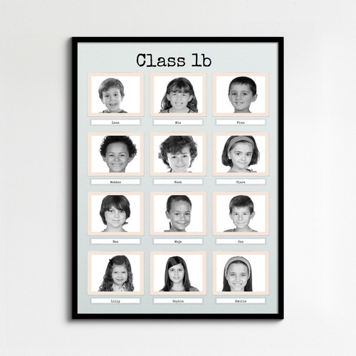 photos of all students in class with names labeled as collage easily created