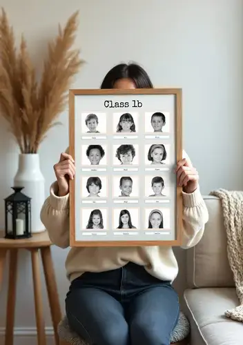 Classroom Retro Black-and-White Photo Collage