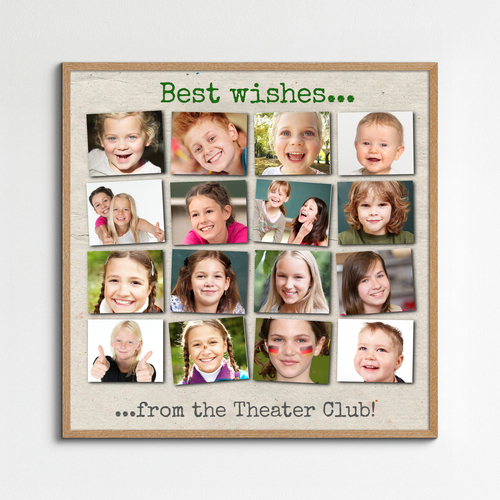 Group Photo with Kids Pictures as Photo Collage Teacher Farewell Gift