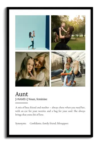 Create Your Own Aunt Definition Poster - Personalized Gift with Photos