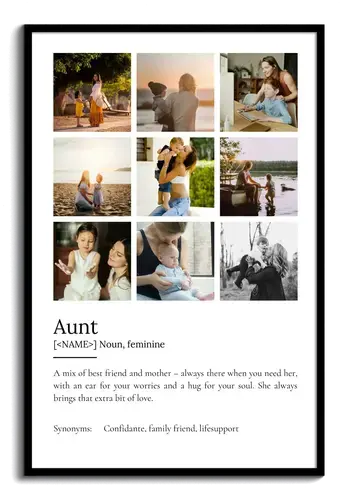 Create Your Own Aunt Definition Poster - Personalized Gift with Photos