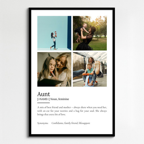 Create Your Own Aunt Definition Poster - Personalized Gift with Photos