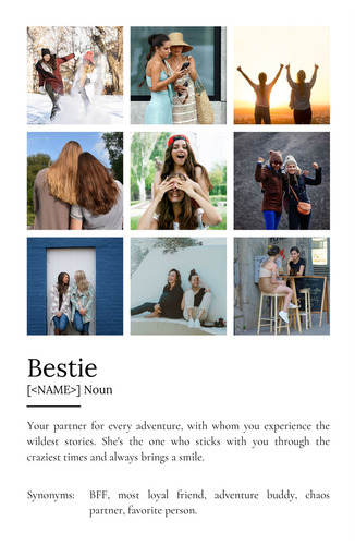 Create a Personalized 'Bestie' Definition Poster with Your Photos