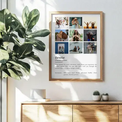 Customizable 'Bestie' Definition Poster with Photos