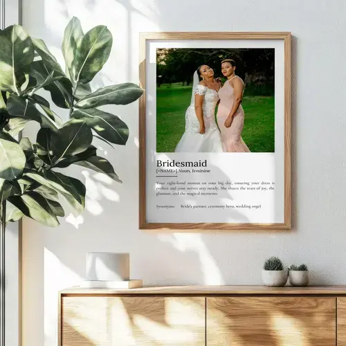 Bridesmaid Definition Poster - Personalized Gift